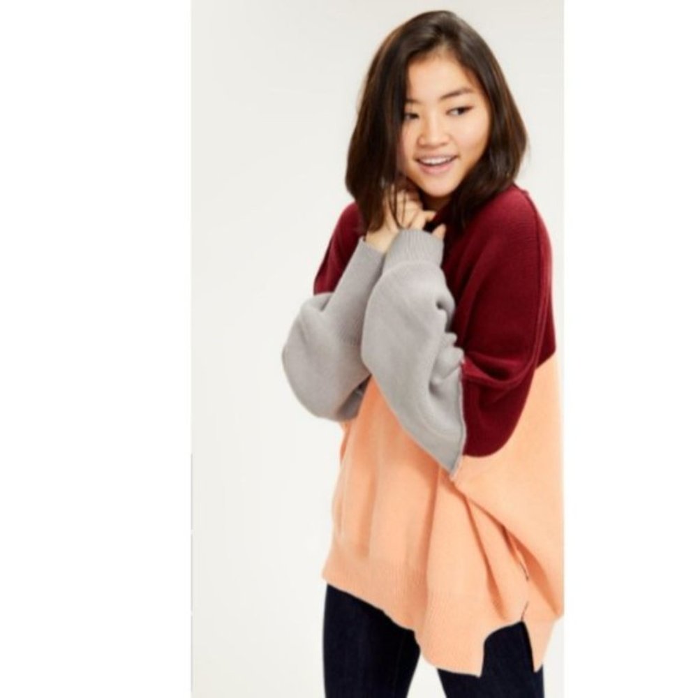 Free People Colorblock Easy Street Oversize Sweater - Picture 3 of 9